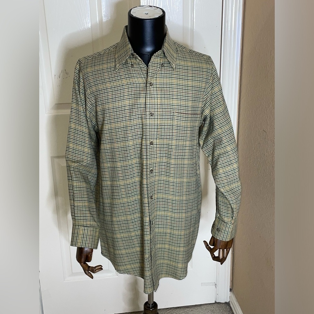 Charles F. Orvis Signature Collection Cotton, Wool Blend Herringbone Plaid Large - Picture 3 of 12